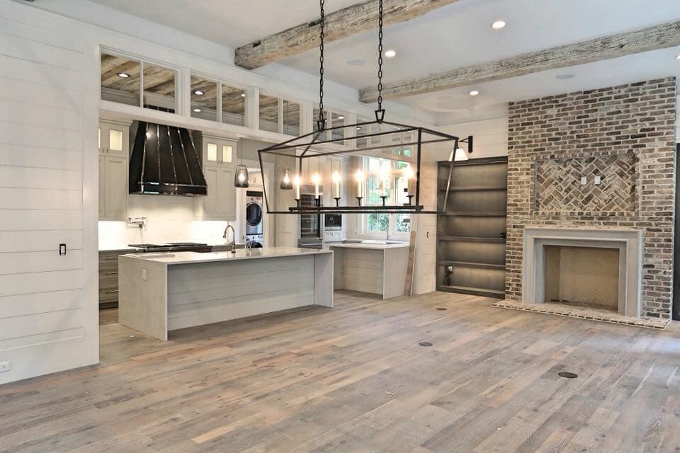 beautiful kitchen with a new range hood